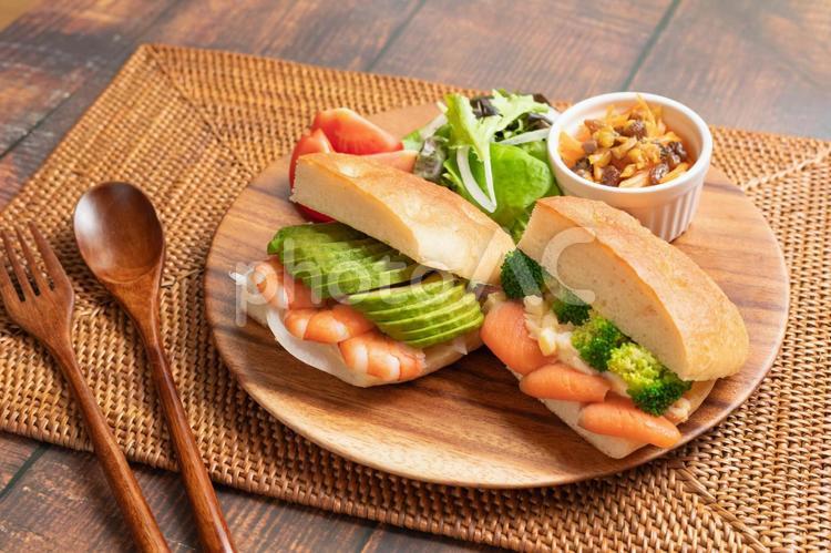 ２種のフォカッチャサンド フォカッチャサンド,フォカッチャ,サンドイッチの写真素材