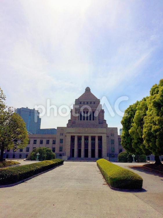 東京風景・国会議事堂 国会議事堂,千代田区,永田町の写真素材