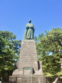 桂浜の坂本龍馬像 桂浜の坂本龍馬像 坂本龍馬,銅像,桂浜の写真素材