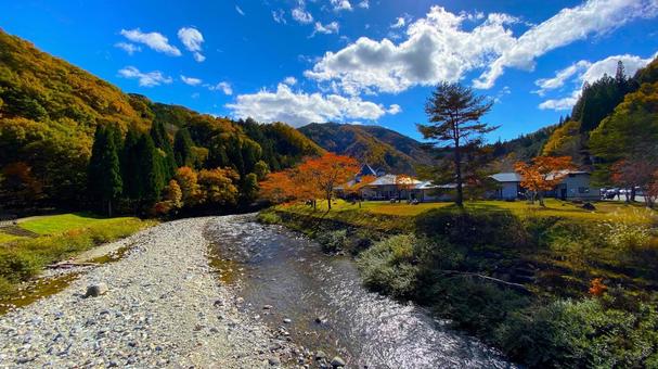 紅葉のせせらぎ街道　パスカル清見：1 紅葉,せせらぎ街道,秋の写真素材