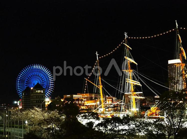 横浜夜景の散策_5 横浜,みなとみらい,桜木町の写真素材