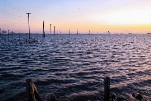 Underwater electric pole, JPG
