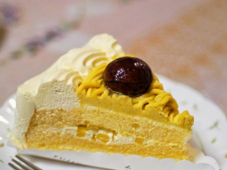モンブランのショートケーキ モンブラン,ショート,ケーキの写真素材