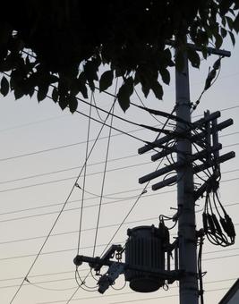 Photo, telegraph pole, wire, shadow, 