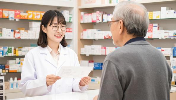 笑顔で働く薬剤師 笑顔で働く薬剤師の写真
