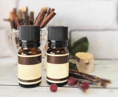 精油 ラベル付き 白檀のイメージ アロマ,アロマオイル,ラベルの写真素材