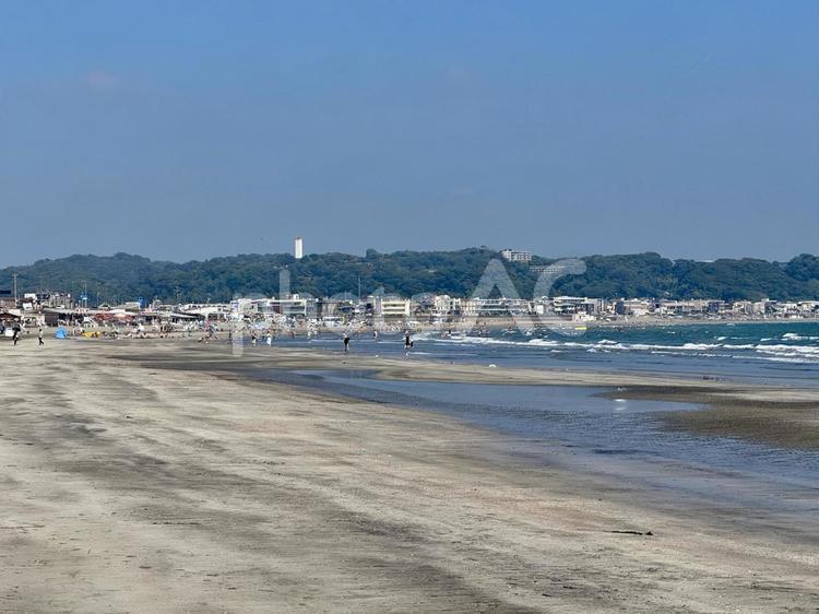 夏の由比ヶ浜　 鎌倉,由比ヶ浜,ビーチの写真素材