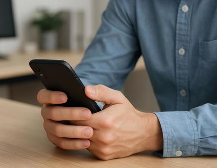 スマホを持つ男性 4 スマホを持つ男性 4の写真