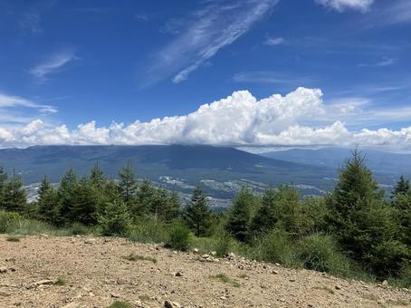 入笠山山頂からの一望風景 入笠山山頂からの一望風景の写真