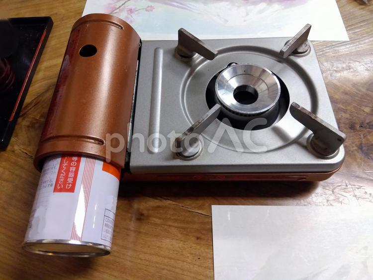 カセットコンロ1 火器,コンロ,ボンベの写真素材