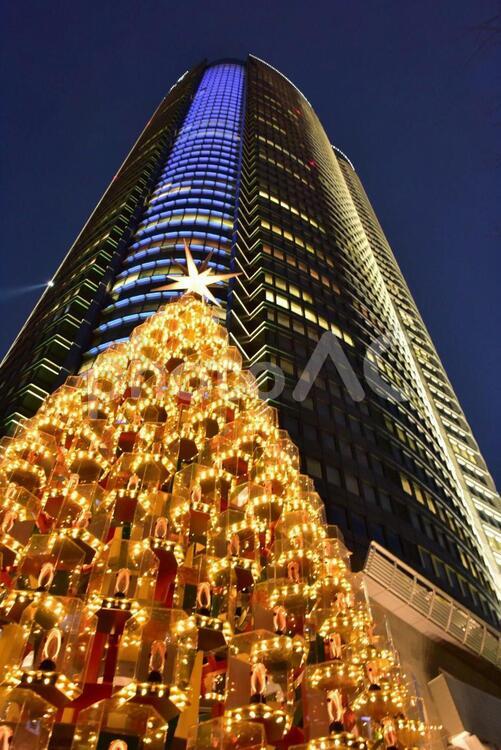 六本木ヒルズのクリスマス スカイライン,ビル,中心業務地区の写真素材