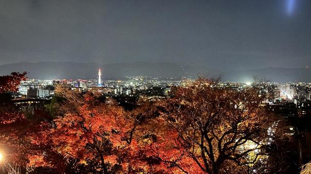 清水寺からの眺め2 清水寺からの眺め2 夜,清水寺,清水の写真素材