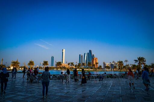 アブダビ観光広場 人々,観光客,広場の写真素材