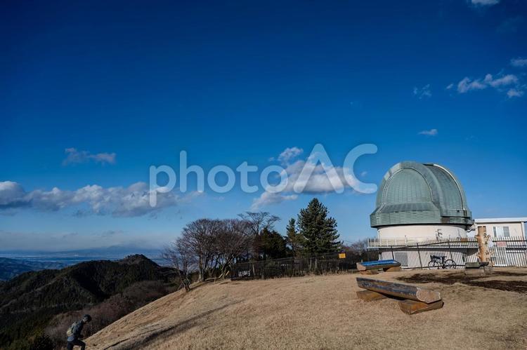 堂平天文台周辺の景色 堂平天文台,堂平観測所ドーム,堂平山の写真素材