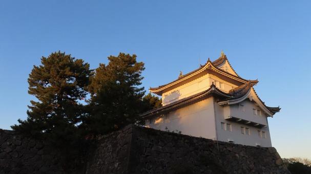 名古屋城　本丸　東南隅櫓　夕映え 名古屋城,尾張徳川家,御三家の写真素材