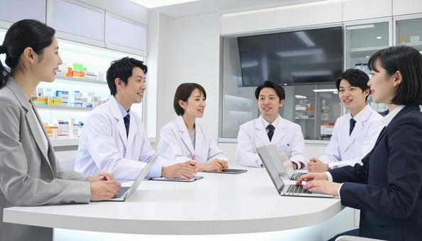 薬剤師がカンファレンスを行っている様子 薬剤師がカンファレンスを行っている様子の写真
