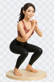 スポーツ_女性_スクワット スポーツ_女性_スクワットの写真