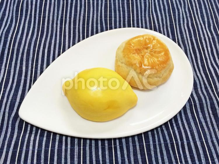 和風焼き菓子 レモンケーキ,おやつ,ティータイムの写真素材