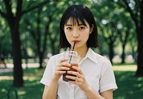 避暑地でアイスコーヒー 避暑地でアイスコーヒーの写真