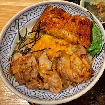 	うなぎと鶏の贅沢丼 うなぎ,鶏肉,丼の写真素材