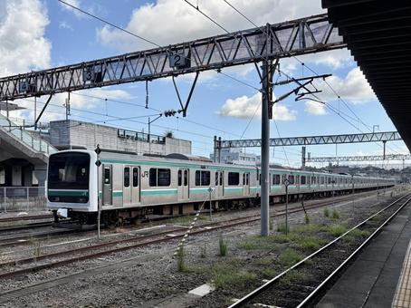 常磐線 E501系10両編成 いわき駅 常磐線 E501系10両編成 いわき駅 常磐線,e501系,留置線の写真素材