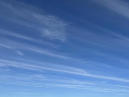 雲の線 雲,空,青空の写真素材