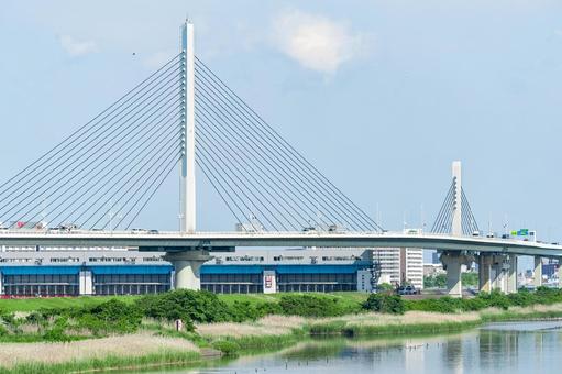 Photo, ge area, katsushika harp bridge, tokyo, 