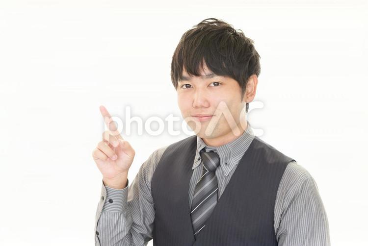 案内する男性 ビジネスマン,ビジネス,会社員の写真素材