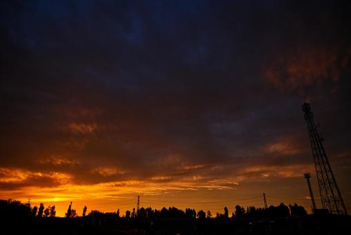 夕焼け 2025/9/10 夕焼け 2025/9/10 夕焼け,夕暮れ,夕方の写真素材