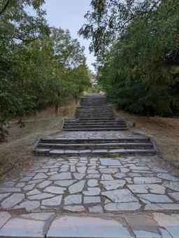 石畳の階段 階段,石畳,まっすぐの写真素材
