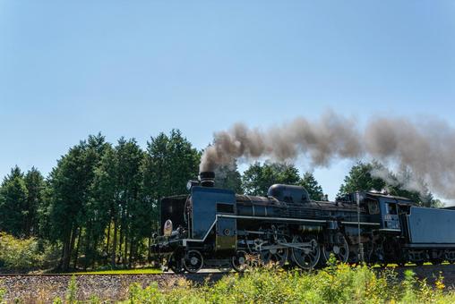 山口県の田園を駆けるSL機関車 山口県の田園を駆けるSL機関車 sl機関車,sl,機関車の写真素材