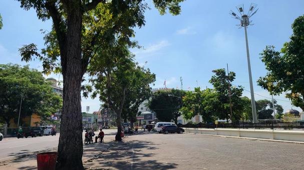天気のいい日　散歩 青空,道,歩くの写真素材