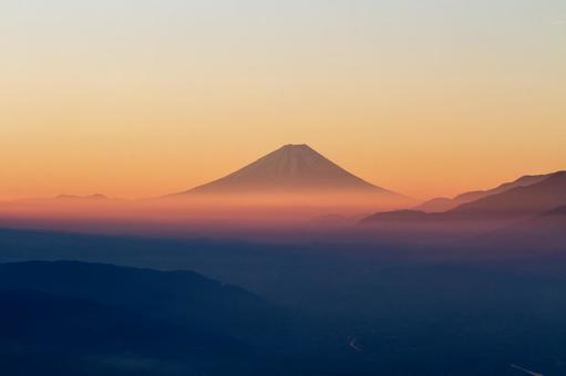 雲海と富士山の初日の出 富士山,年賀状,正月の写真素材