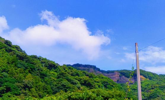 里山の風景2 里山の風景2 山,空,青空の写真素材