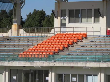 鴨川市陸上競技場　メインスタンド 鴨川市陸上競技場,スタジアム,メインスタンドの写真素材