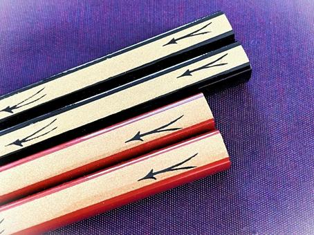 高級塗り夫婦箸(黒・赤)3 高級塗り夫婦箸(黒・赤)3の写真
