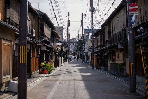 京都祇園の路地 京都祇園の路地 四条,祇園,四条大橋の写真素材