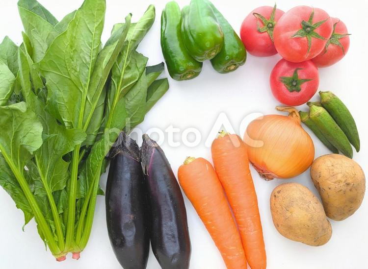 野菜フレーム　① 野菜,夏野菜,ベジタブルの写真素材