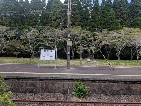 肥薩線・大畑駅のホーム 肥薩線・大畑駅のホーム 大畑駅,おこば駅,熊本の写真素材