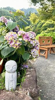 柳谷観音 ハートのベンチ 柳谷観音 ハートのベンチの写真