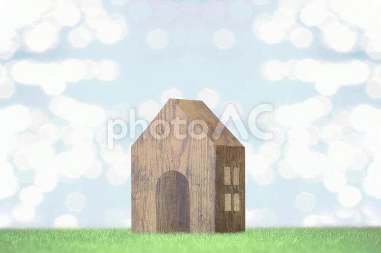 水辺近くの住宅のイメージ画像:積み木の住宅 水害,災害,豪雨の写真素材