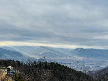 山頂からの景色 山頂,山の上,景色の写真素材