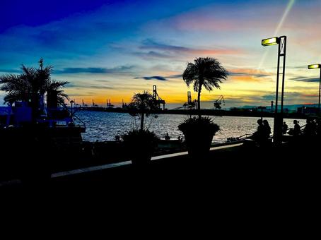 夕暮れの海辺 夕暮れの海辺 夕焼け,空,夕日の写真素材