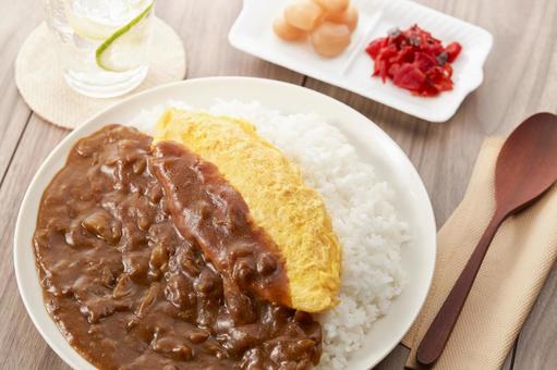 オムレツカレー オムレツカレー オムカレー,カレーライス,オムレツの写真素材