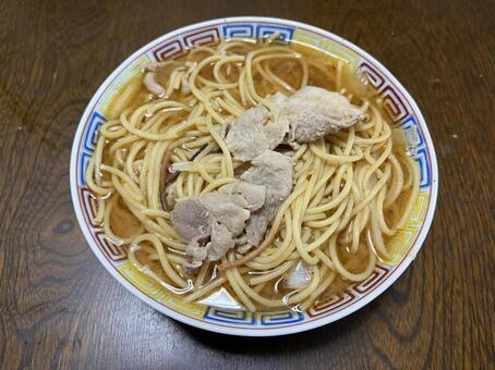 味噌煮込みスパゲッティ　豚肉タマネギ 味噌煮込み,スパゲッティ,豚肉の写真素材