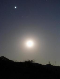 月と金星②・天体 月,金星,星の写真素材