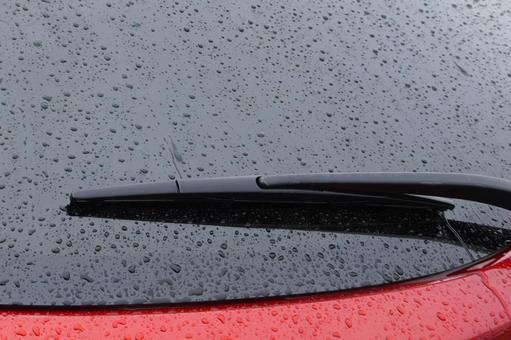 自動車のリアウインドウの撥水04 自動車,リアウインドウ,後部の写真素材