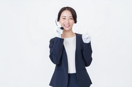 オペレーター オペレーター オペレーター,コールセンター,ヘッドセットの写真素材
