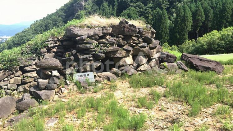 長野市の大室古墳群の積石塚古墳 長野県,大室古墳群,積石塚古墳の写真素材