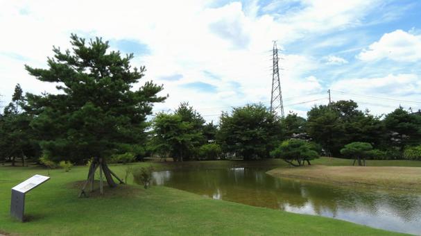 柳之御所遺跡　平泉館跡　柳之御所史跡公園 柳之御所,奥州藤原氏,奥州平泉の写真素材